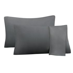 75D Satin Artificial Silk Pillowcase (Option: Grey brushed-Queen 20X30in-1Pairs)