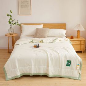 Antibacterial Raw Cotton Washable Summer Cool Quilt (Option: Cream White-180x220cm)